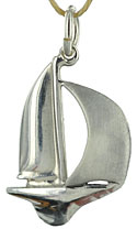 small argentium silver sailboat sloop charm pendant
