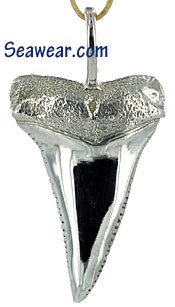 argentium silver great white shark tooth jewelry pendant