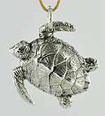 Argentium silver sea turtle