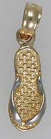 two tone beach flip flop pendant