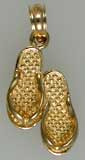 sandels and flip flops in gold