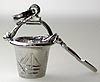 white gold beach pail and shovel