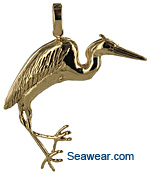 grand heron pendant in 14kt gold