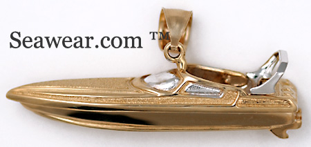 17 mm Sterling Silver 925 Speed Race Boat Pendant Jewels Obsession Speed Race Boat Pendant