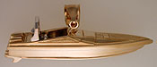 14kt two tone cigarette boat jewelry pendant