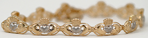 14kt two tone Claddagh bracelet