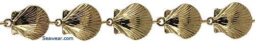 gold scallop shell bracelet