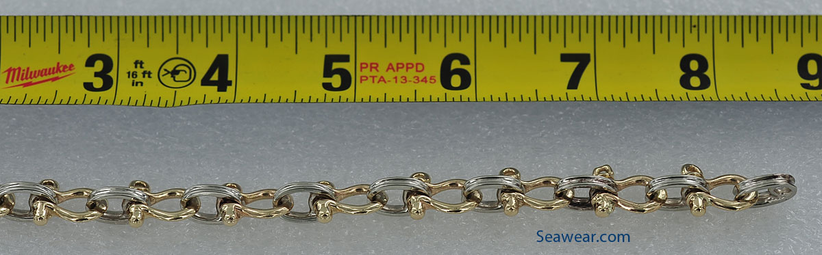 8 & 8.5 inches Long Sterling Silver Cross Link Bracelet Combo Finish 5/16 inch Wide 