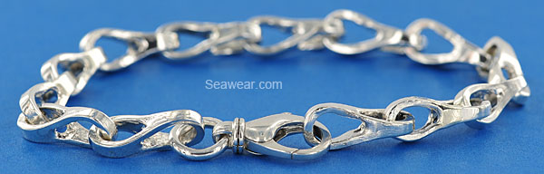 silver sailing rigging link  bracelet