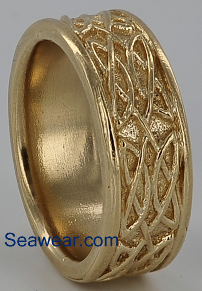 Celtic wedding band hafter ceramic tumbling