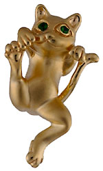 14kt Stephen Douglas Sophie cat jewelry pendant