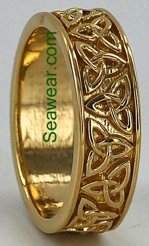 gold trinity knot wedding band