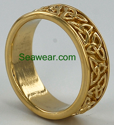 gold trinity knot wedding band