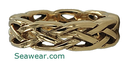 18kt gold Celtic woven wedding ring