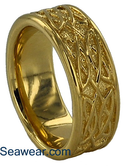 Celtic intertwined love knot wedding band