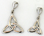 14k white gold trinity knot pendant