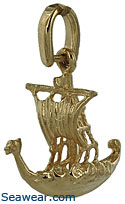Viking sailing ship necklace pendant