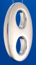 massive sterling silver anchor link pendant