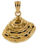 14kt gold sea shell pendant
