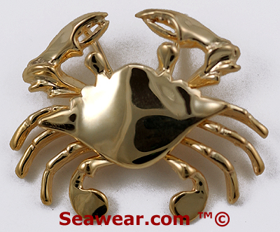 Core Gold 14k Blue Crab Pendant 