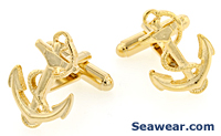 gold tone anchor cufflinks