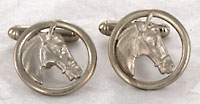 Edwardian equestrian horse head cufflinks