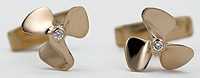 14kt diamond propeller cufflinks