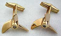 cleaver pitch propeller cufflinks with diamonds