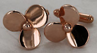 rose gold tone propeller cufflinks