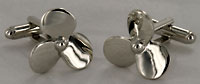 silver tone propeller cufflinks