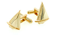 gold tone sailboat cufflinks
