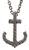 14kt white gold diamond sorority anchor