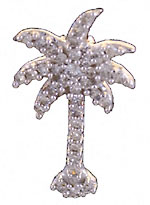 14kt white gold plam tree covered in diamonds!
