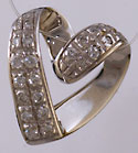 14kt white gold diamond Claddagh heart slide