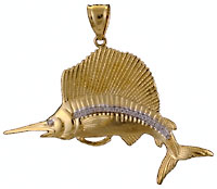 leaping sailfish with VS diamonds pendant