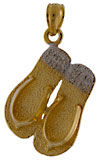 14k double flip flop necklace pendant with .10cts of VS diamonds, 12 in all!