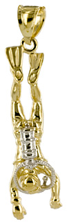14kt gold femail scuba diver pendant