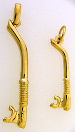 Jewels By Lux 14K Yellow Gold Rhodium 3D Scuba Flipper Pendant