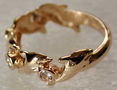 diamond porpoise wedding ring