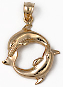 14kt small dolphin endless dance of love