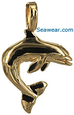 dolphin flipper with toothy smile necklace pendant charm