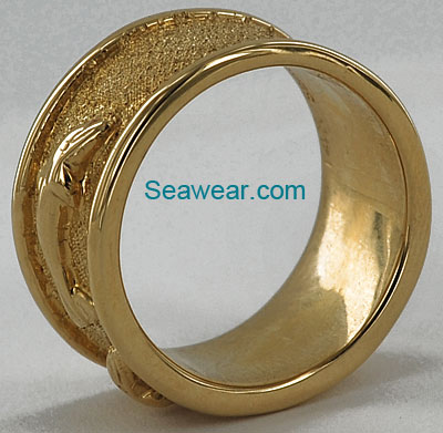 dolphin wedding ring 14k