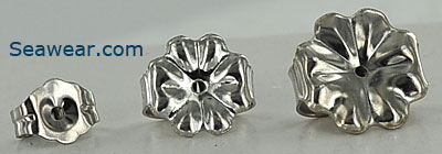 14kt white gold ear nuts for post earrings