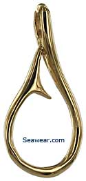 14k gold tribal hook necklace pendant