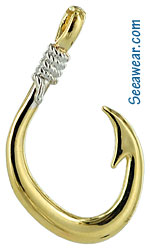 14kt tribal shark hook