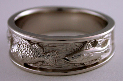 triple fish wedding bands