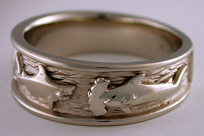 triple fish wedding bands