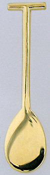 14kt gold polished T handle Hawaiian canoe paddle