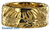 sunrise senset 10mm gold wedding band