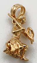 14kt Hawaiian tribal warrior dancer charm